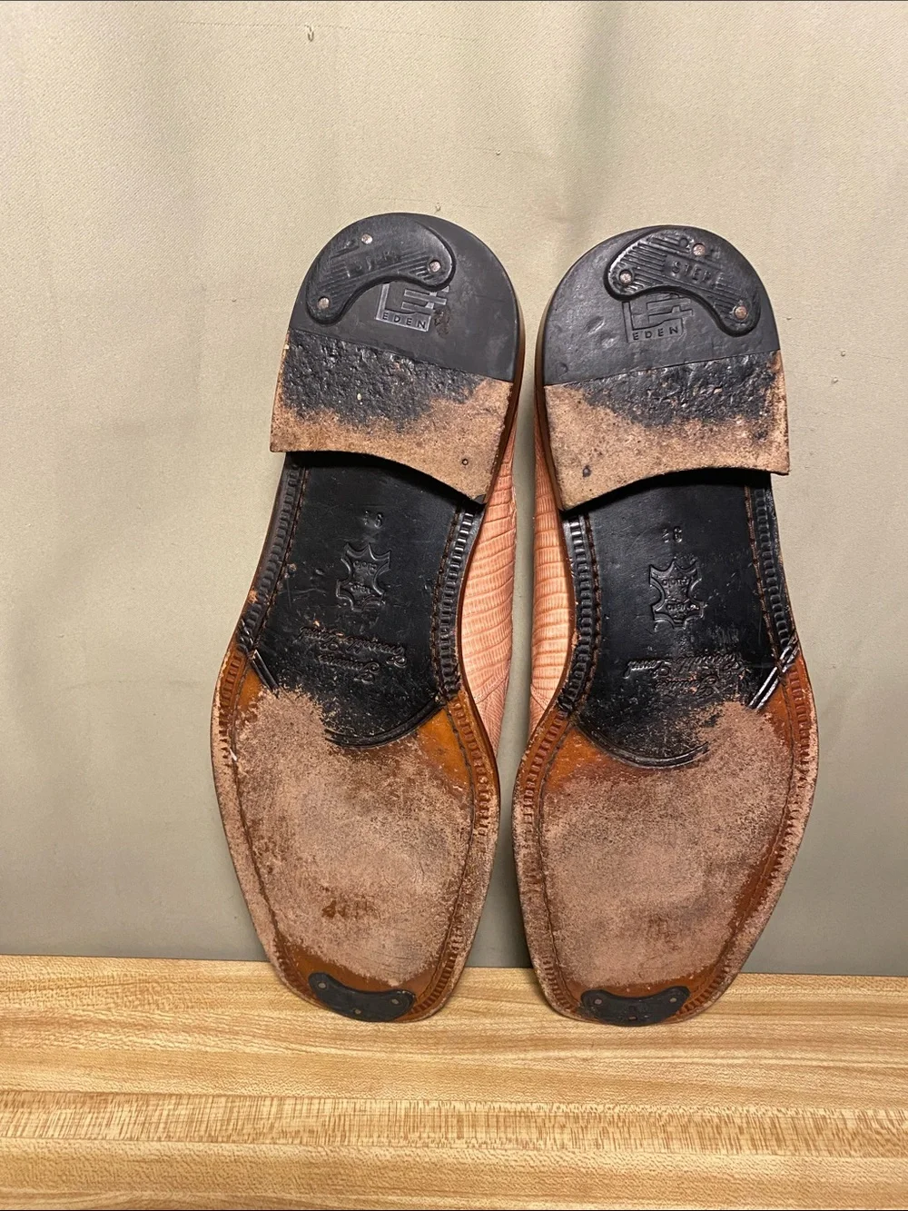 David Eden Square Toe Oxford Dress shoes Pink Crocodile Lizard Print  Mens   9.5